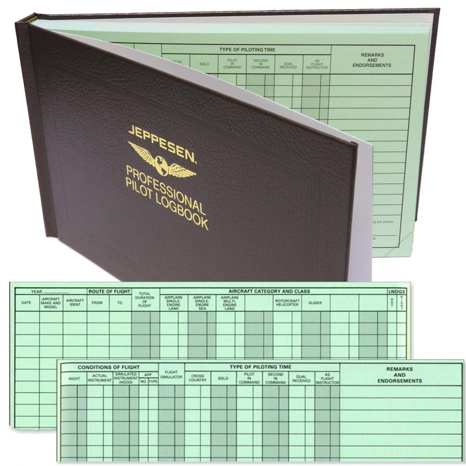 CARNET DE VOL PROFESSIONAL PILOT LOG BOOK JEPPESEN