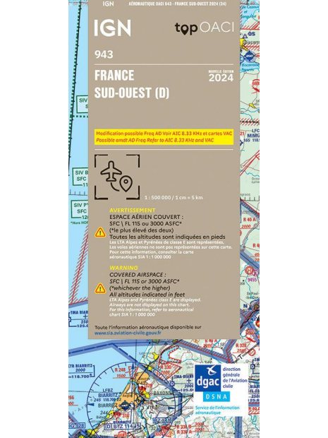 CARTE SUD OUEST 2024 - 1/500.000 PAPIER -