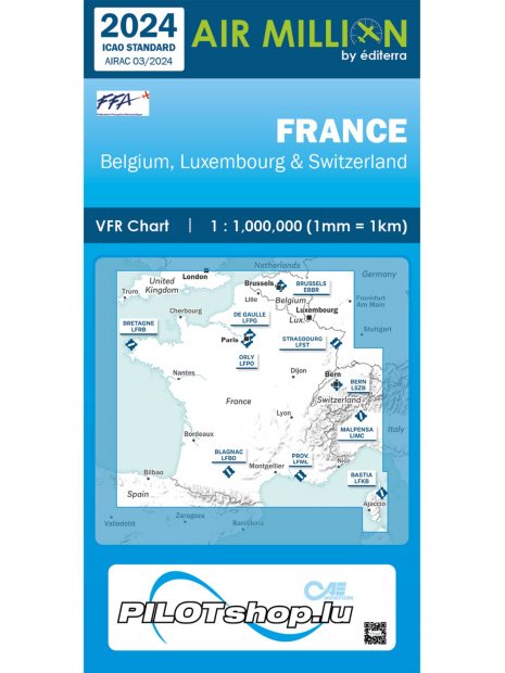 CARTE VFR 1/1000.000 AIR MILLION  FRANCE JOUR PARUTION 2024