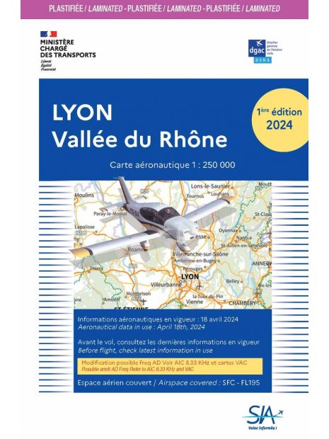 CARTE LYON VALLEE DU RHNE PLASTIFIEE  1/250 000 - 1re parution 2024