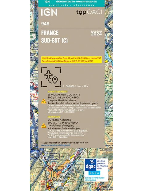 CARTE SUD EST 2024 - 1/500.000 PLASTIFIEE